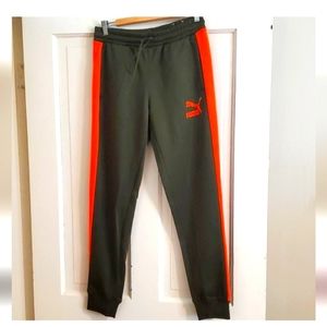 NWOT Puma green & orange track pants / joggers [Medium]